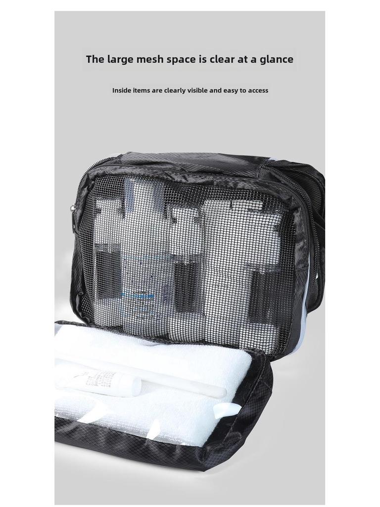 Роскошная мужская дорожная косметичка - водонепроницаемая, большой вместимости, ромбовидной формы, дизайн с разделением сухого/влажного содержимого