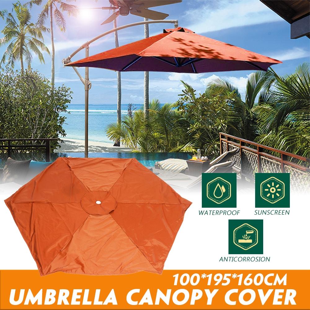 Outdoor Waterproof Umbrella Canopy Cover Hexagon Dustproof Cantilever Garden Banana Umbrella Shield Brown Sun Shelter