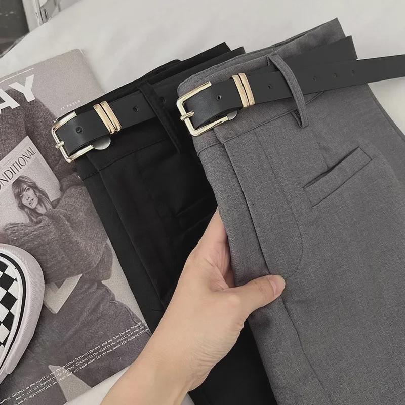 Женская юбка А-силуэта серого цвета с высокой талией, весна 2024 г. — стиль колледжа, облегающий крой, защита от воздействия внешней среды