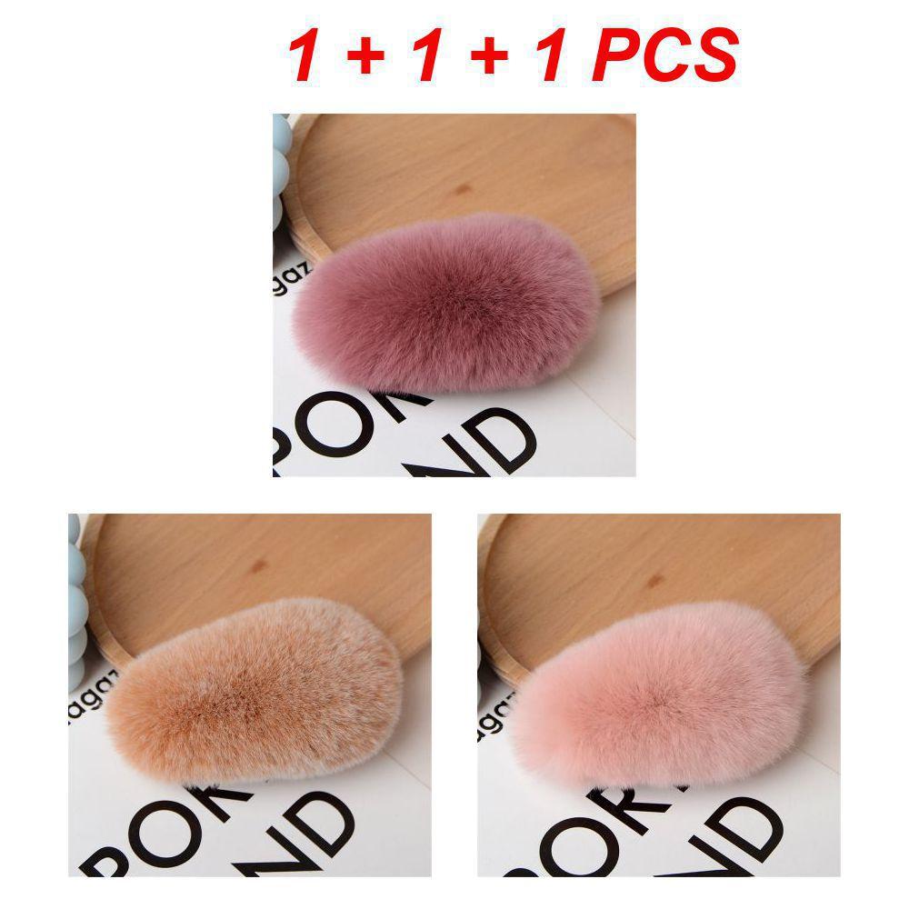 1/3 шт. Зимняя милая пушистая заколка для волос для женщин и девочек, однотонная боковая заколка для волос, BB-заколка, милая плюшевая заколка для волос, цветной аксессуар для волос