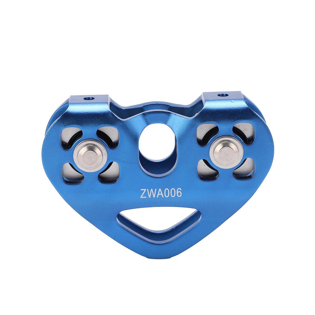 Double Shaft Pulley Aluminum Alloy HeartShaped Hanging Wheel Rock Climbing Machinery Supplies(Blue )