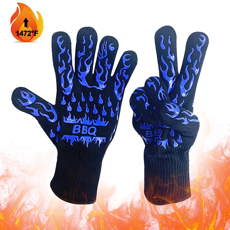Heat-Resistant BBQ Gloves - Anti-Scald & Insulated for Oven, Grill, and Microwave Use