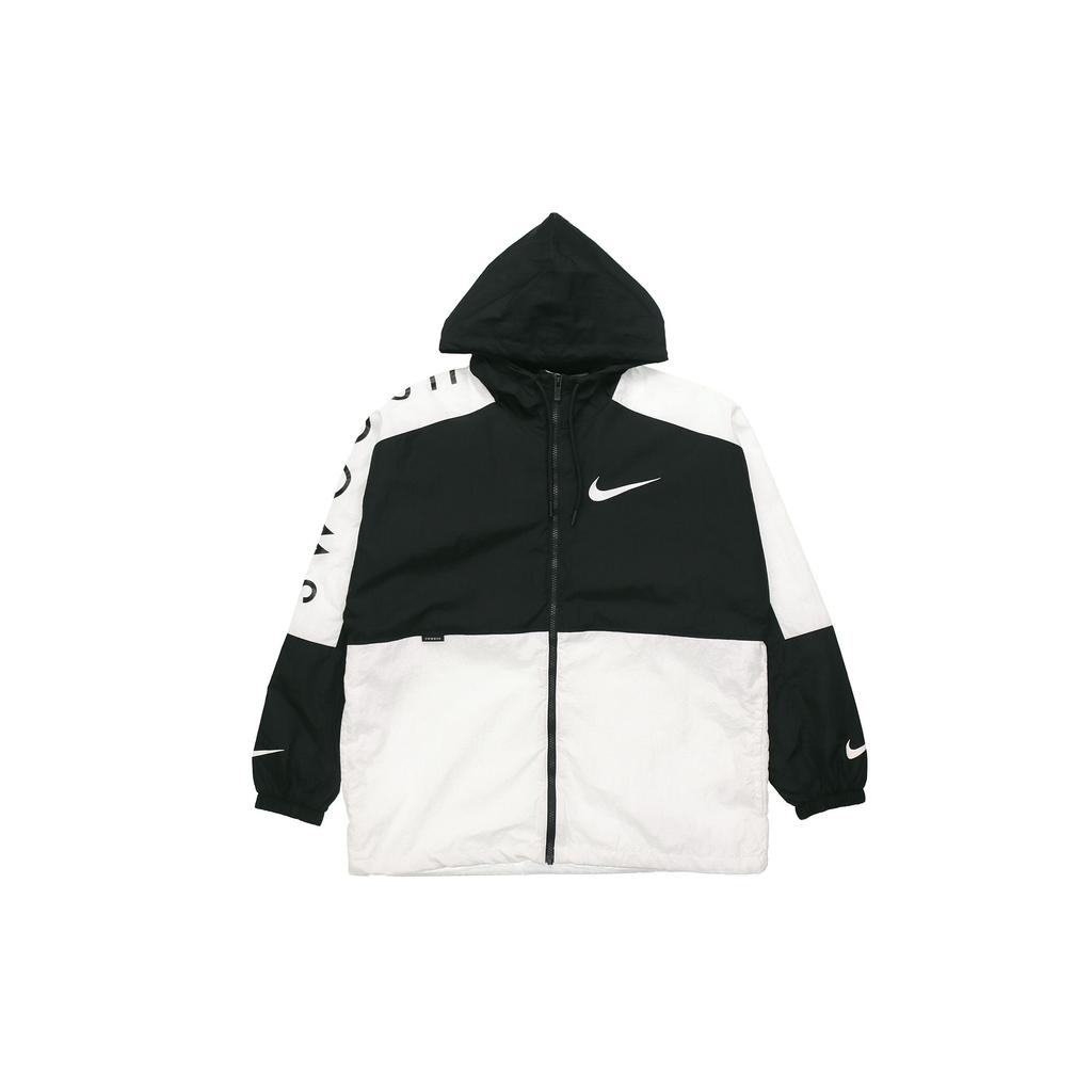 Nike Повседневная спортивная куртка на молнии с капюшоном, мужская верхняя одежда, черный, белый цвет DJ4131-010