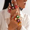 Exaggerated Acrylic Resin Ring Candy Color Big Dome Plain Ring Geometric Ring Jewelry Gifts