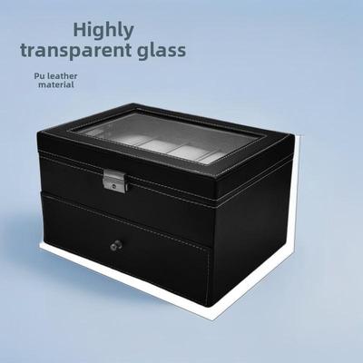 Фланелевый стеклянный прозрачный запирающийся подарочный футляр для часов