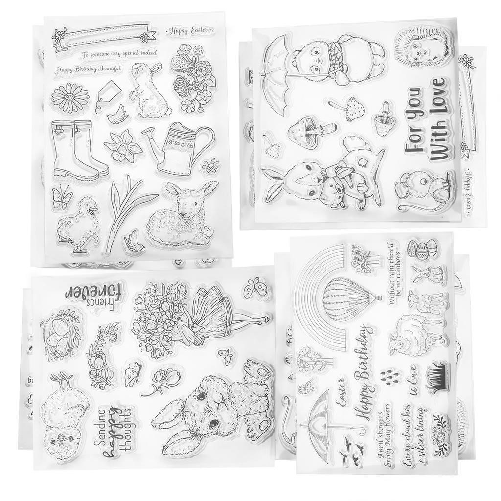 4 шт. прозрачные штампы из переработанной бумаги, прозрачные декоративные штампы, подарки ручной работы для изготовления альбомов ручной работы