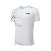 Li Ning Badminton Series Logo Line V-образный вырез с коротким рукавом Свободный спортивный комплект унисекс спортивный комплект AATU051-2