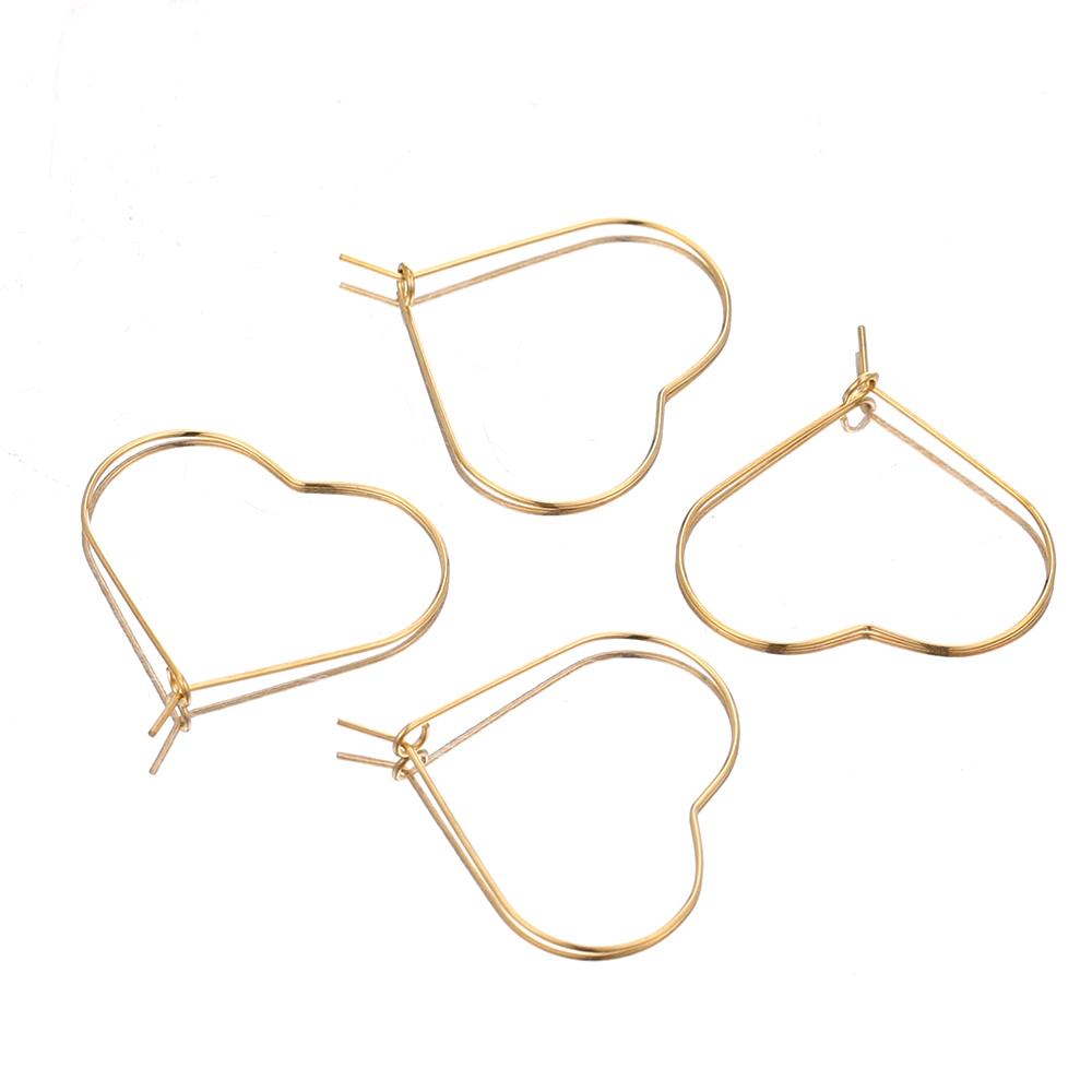 20pcs Stainless Steel Heart Hoops Earrings Circle Wire Star Loop Earrings DIY Jewelry Making Dangle Earring Accessories
