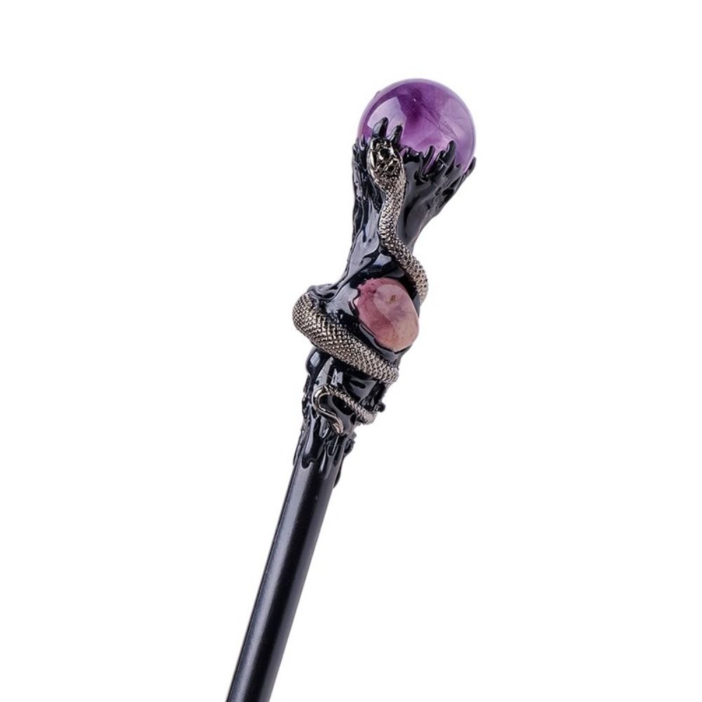 Волшебная палочка из кристаллов ручной работы, ведьмина волшебная трость, изысканная натуральная хрустальная волшебная палочка для косплея