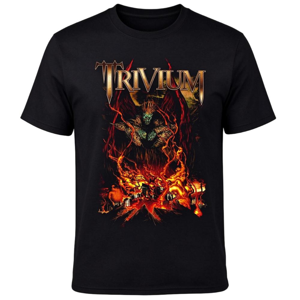Heavy Metal Demon Fire City Destroy Art Graphic man's T-Shirt