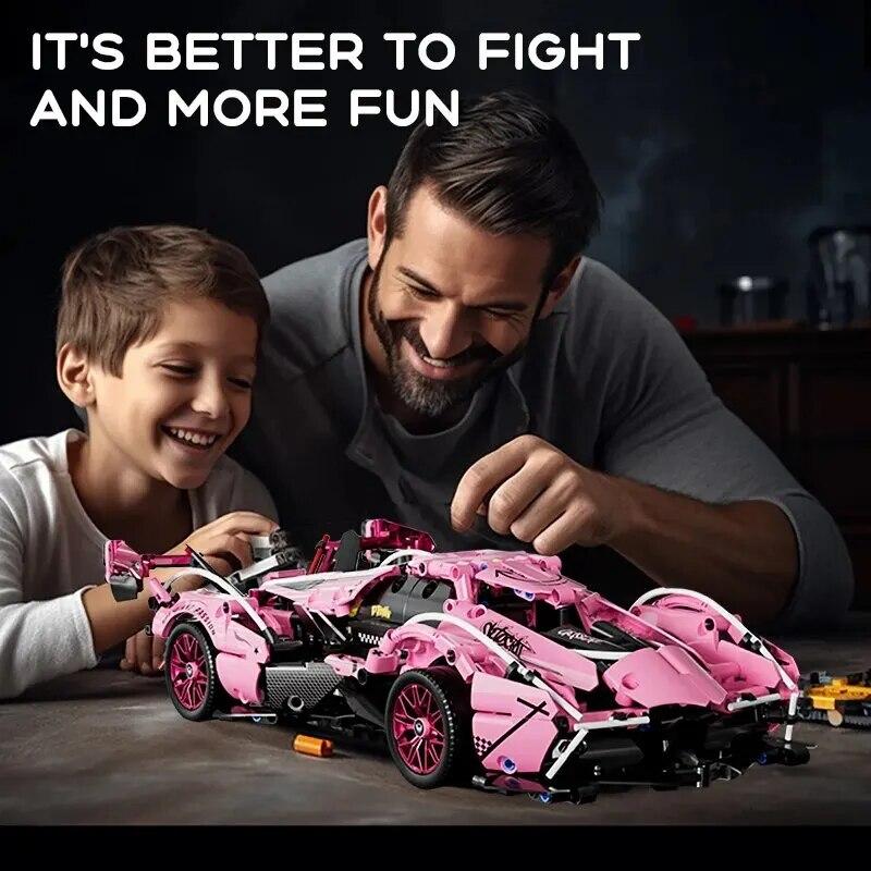1:14 розовых спортивных автомобилей, строительные блоки, игрушки, комплекты для мальчиков или взрослых, сложная концепция, набор моделей гоночных автомобилей, игрушки «сделай сам» для девочек и мальчиков