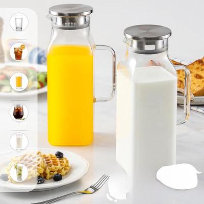 Набор квадратных стеклянных кувшинов для холодных напитков Shangqi 1200 мл (2-Pack)