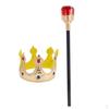Plastic Gold Crown & Scepter Kids' King Queen Costume Accessories