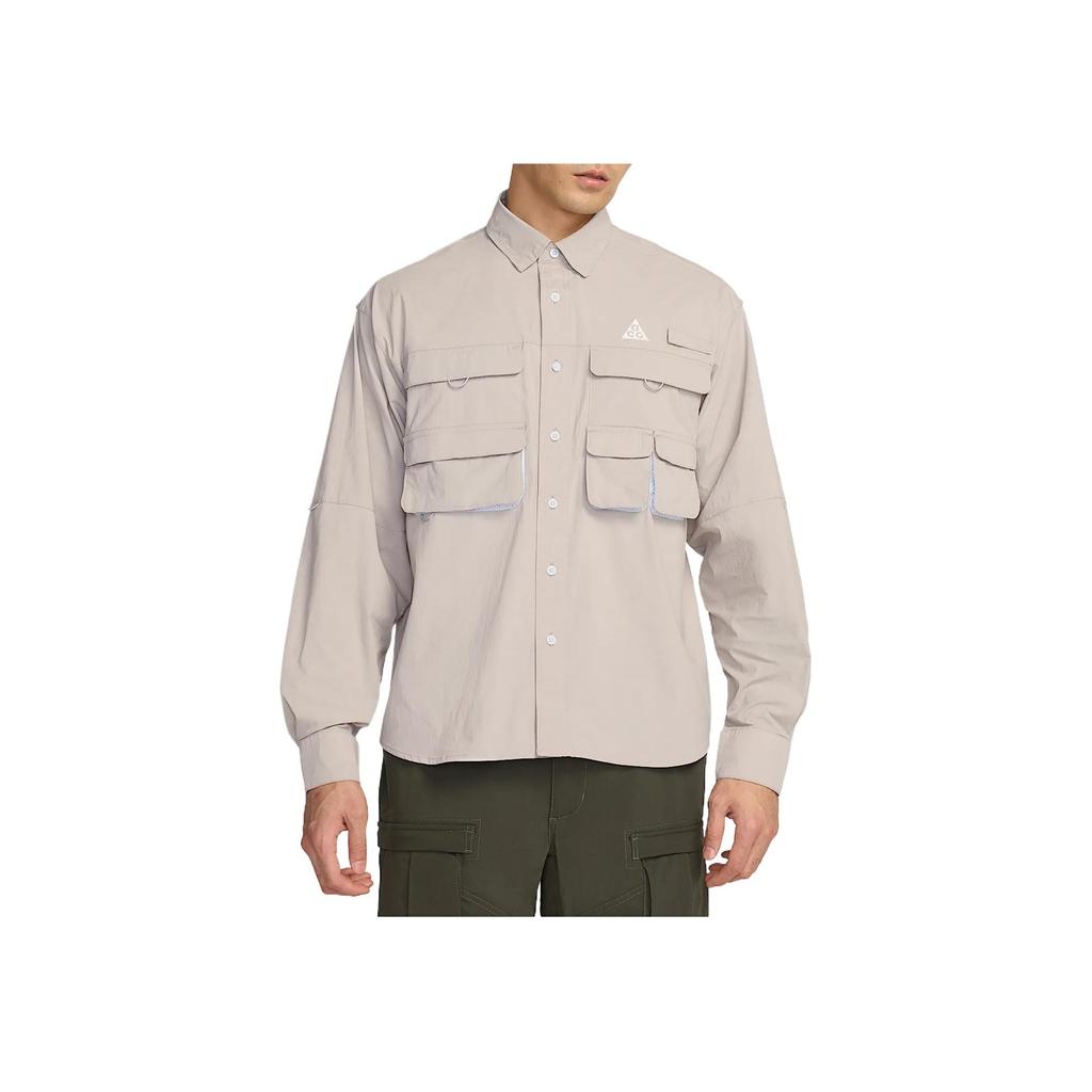 Nike Dri-FIT ADV Orb Weaver ACG Series Comfortable Soft Loose Quick-Drying Breathable Long Sleeve Shirt Men shirts Brown HJ2465-009