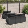 VidaXL Garden Lounge Set 6 Pcs with Cushions Black Wicker 3326566