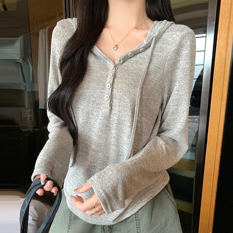 Women Lazy Style Hooded Long Sleeve T Shirt Autumn Winter