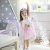Sun Protection Snow Fairy LED Mesh Cape Shawl, Girls Birthday Party Cosplay Accessory Blue