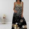 Women's Slip Dress Maxi Long Dress Snowflakes Fluttering In the Air Print Dress Spring & Summer V Neck Leisure Vacation