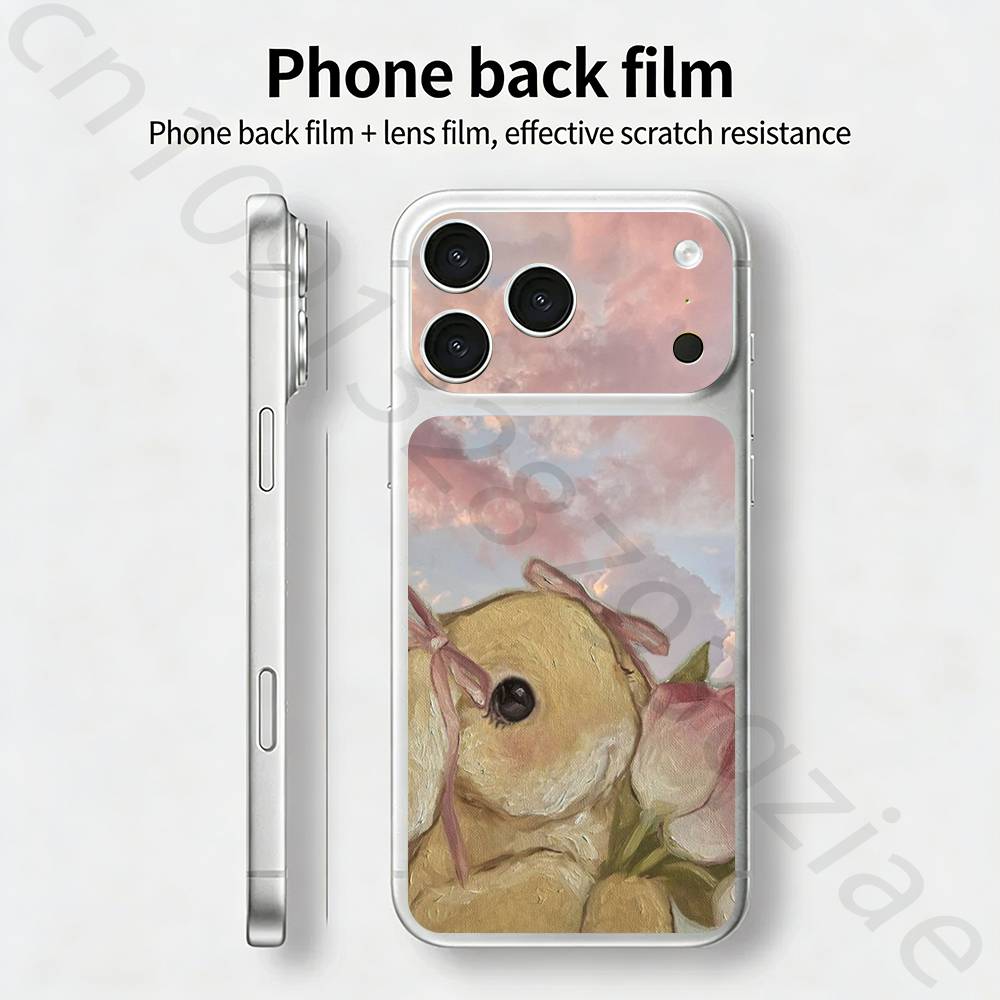 Милый мультяшный кролик НАКЛЕЙКА-ОБЕРТКА Skin Wrap для iPhone 17 Pro/Pro max Защитная пленка для задней панели, рамки, камеры