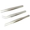 3 Pcs Stainless Steel Electronic Tweezers Portable General Repair Precision Assembly Set Tool