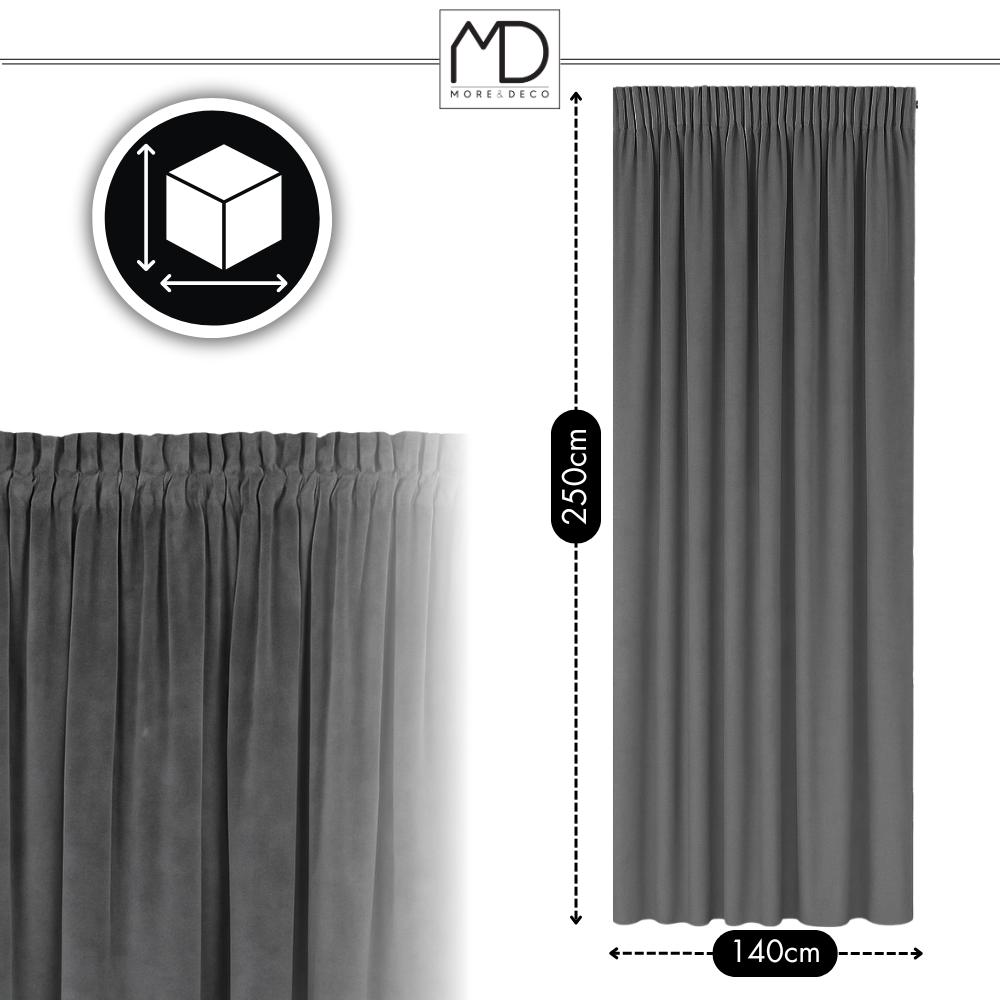 Ready-made velvet curtain with thick grey frog tape, blackout