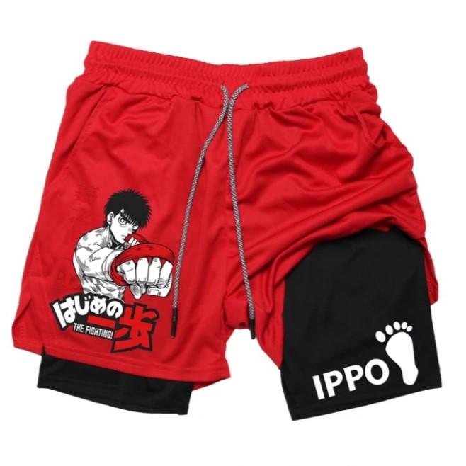 IPPO Аниме Спортивные Шорты Мужские Бокс Муай Тай Кикбоксинг ММА Mix Боевые Искусства 2 в 1 Компрессионные Шорты Быстросохнущие Легкие Легкие Короткие Брюки Лето