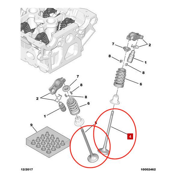 Впускные и выпускные клапаны для моделей Peugeot Citroen 1.6T/1.8T: C5, C6, C4L, Tianyi, Versailles, 3008, AX7.