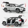 1/32 Toyota RAV4 Внедорожник Высокая имитация литой под давлением металлический сплав Модель автомобиля Звук Свет Инерционный механизм Коллекция Детские игрушки Подарки F566