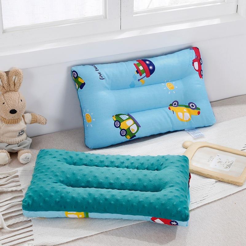 Children Infants Double-sided Cartoon Pure Cotton Doudou Velvet Sleep Pillow Washable Cervical Vertebra Protect Kids Pillow