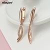 SIMJOO Temperament Bow Zircon Earrings Fashion Rose Gold Geometry Earrings
