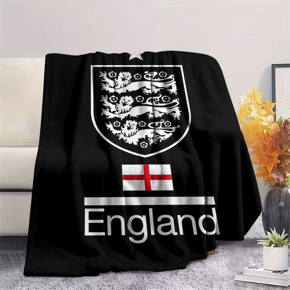 England football Printed Flannel Blanket, soft throw for bedroom sofa, washable,soccer fan merchandise, great gift.