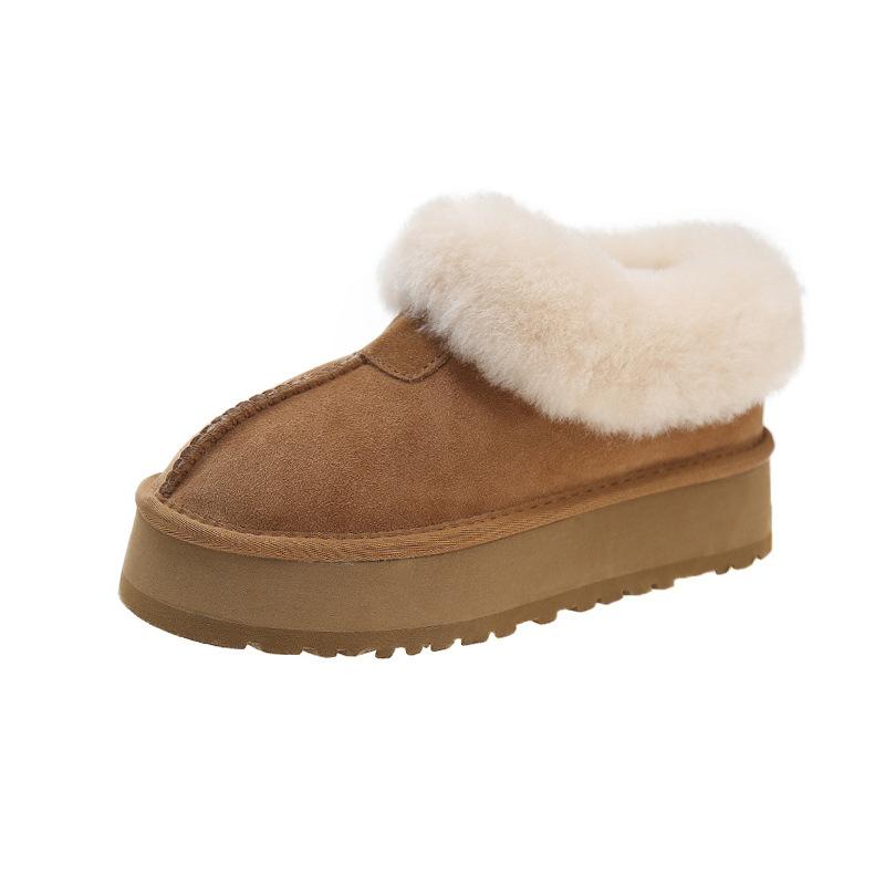 Теплые зимние ботинки для женщин осень-зима новая корейская версия неглубокий носок толстая подошва толстые зимние хлопковые ботинки теплая хлопковая обувь