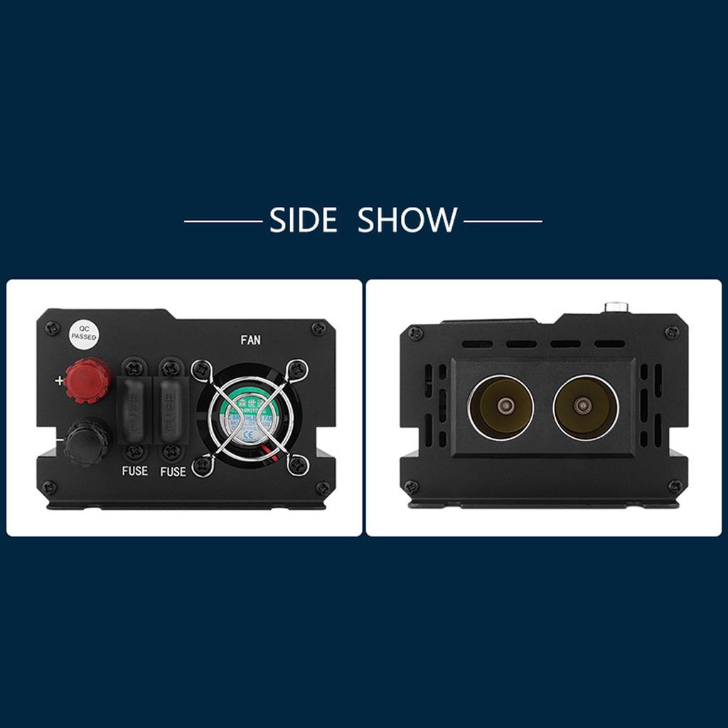 Pure Sine Wave Inverter 500W/1200W/1600W/2200W Car Inverter DC 12v/24v To AC 220V Voltage Transformer Power Converter Solar Inverter LCD Display 4 USB