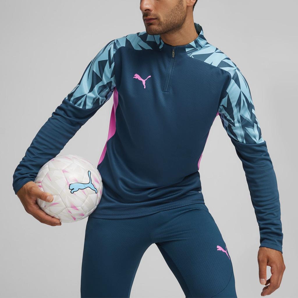 Puma Футболка мужская спортивная с длинным рукавом Individual Final Printed Casual, синяя 658982-56