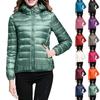 Женская зимняя куртка-пуховик с капюшоном и карманами на молнии, однотонная укороченная куртка с длинными рукавами и подкладкой на молнии