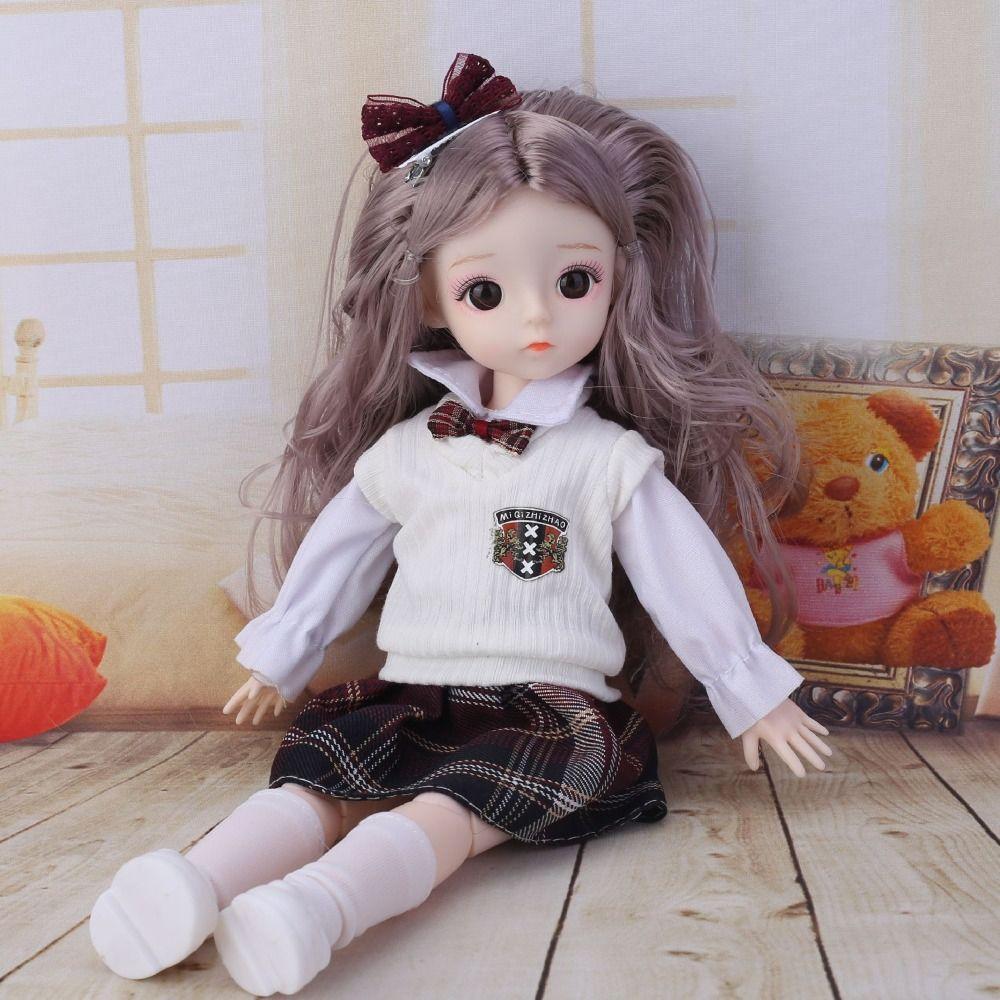 Dress Up Makeup 30cm Doll Uniform Casual Wear BJD Doll Outfit 1/6 Dolls Clothes Girl Gifts