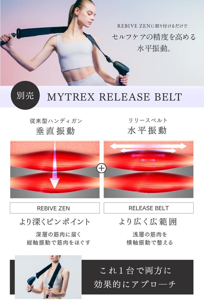 MYTREX REBIVE ZEN Black Myofascial Release Gun Handy Muscle Relaxation Vibration Shoulder Waist Legs Small Gift Present Revive Zen MT-RBZ22B