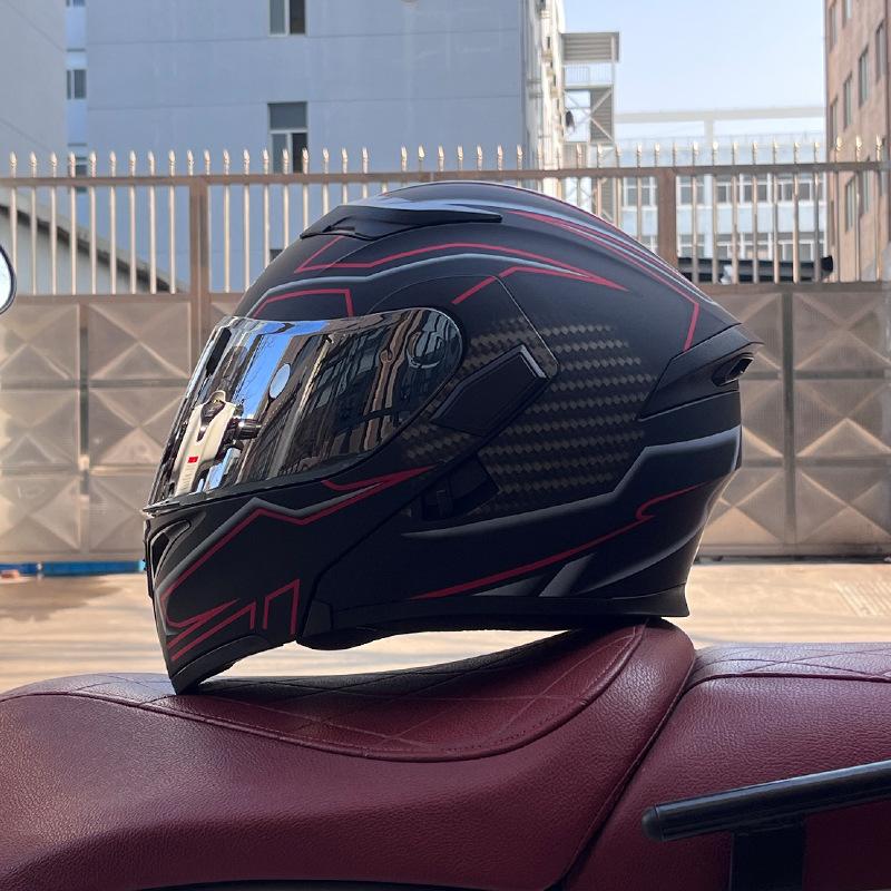 Motorcycle Helmets Men's and Women's Locomotive Full Helmets Bluetooth Peel-off Helmets Electric Vehicle Helmets