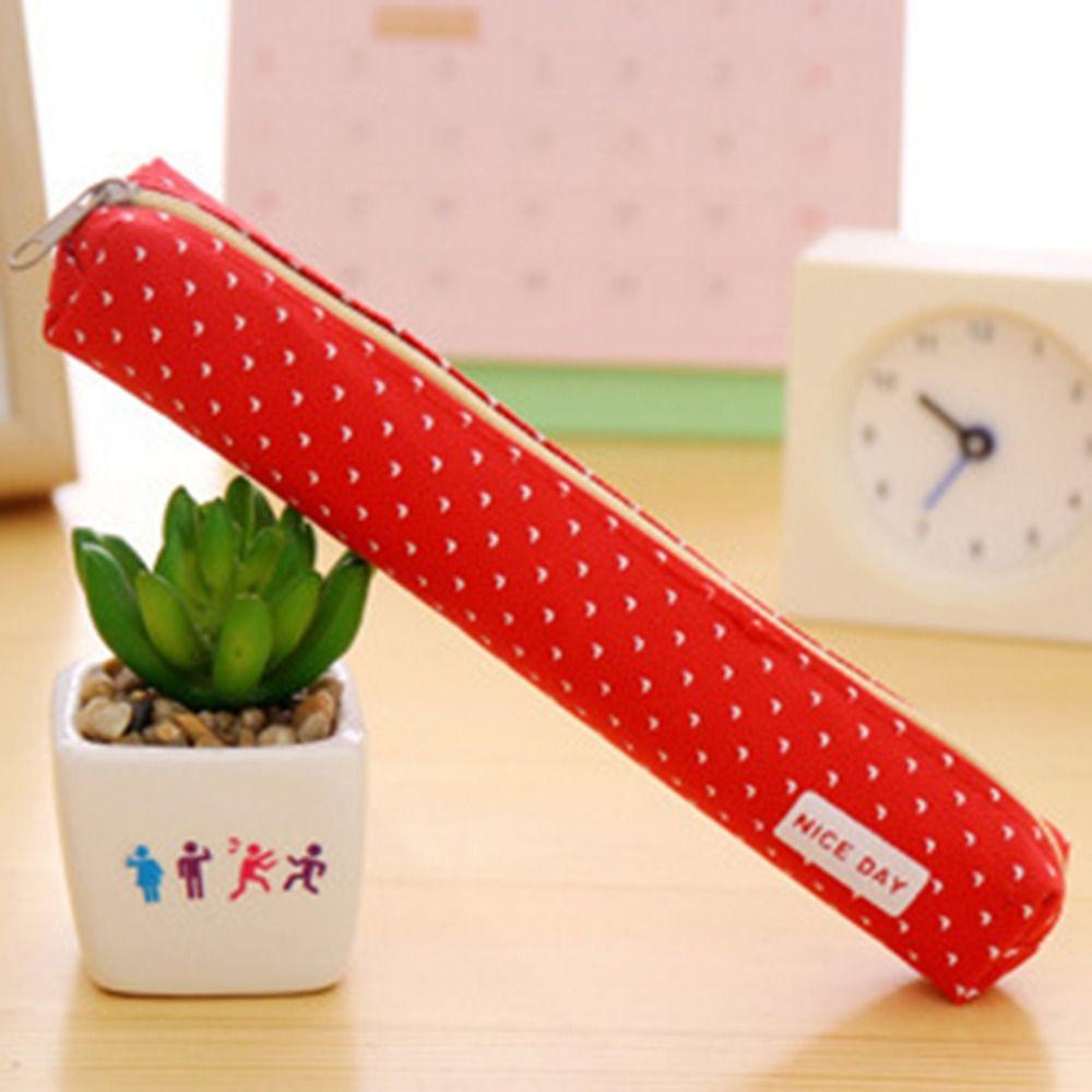 Long Strip Pencil Case Candy Color Stationery Pouch Lipstick Bag Pencil Bag Kids