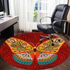 1PC Butterfly Mandala Office Round Area Rug,  Mat Suitable ForOffice, Under Office Chairs Bedroom Living Room Home Decor, Room Deco