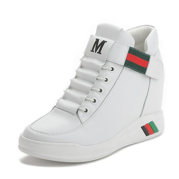 Большие размеры женские кроссовки на платформе с увеличенной высотой и толстой подошвой, ботильоны на танкетке