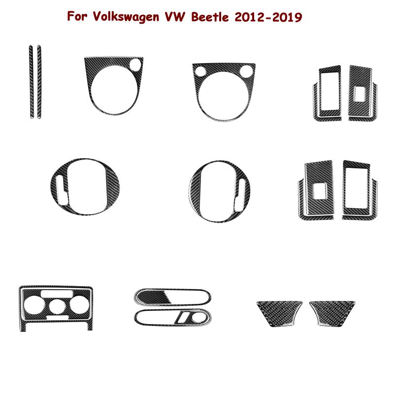 Автомобильные аксессуары, внутренняя панель из углеродного волокна, подъемная панель, черные наклейки, декоративные для Volkswagen VW Beetle