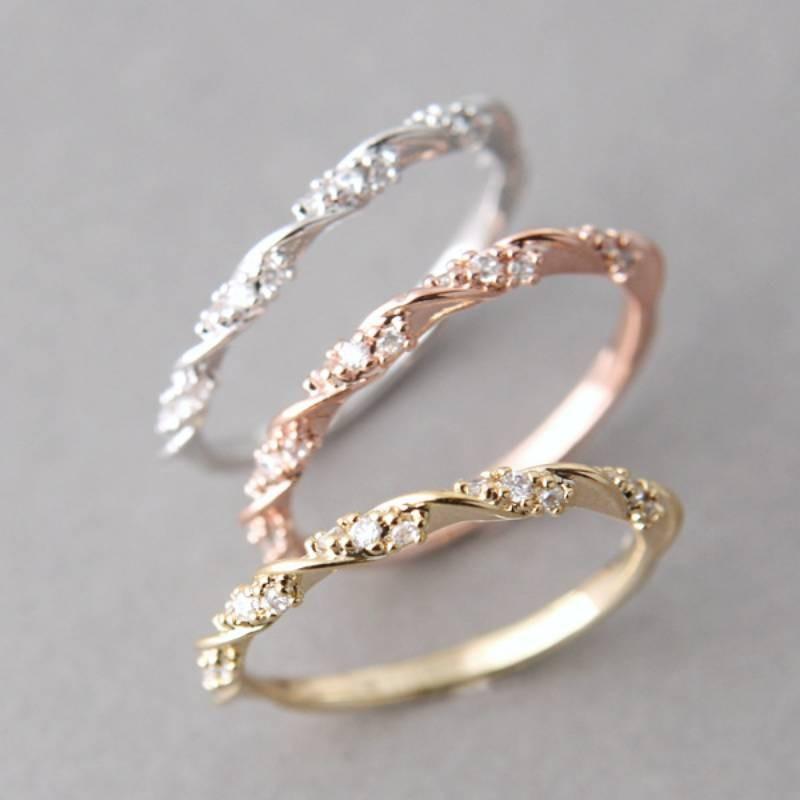 Twist Ring Shape Hand Jewelry Decorative Ornaments Gift Fashion Elegant Simple