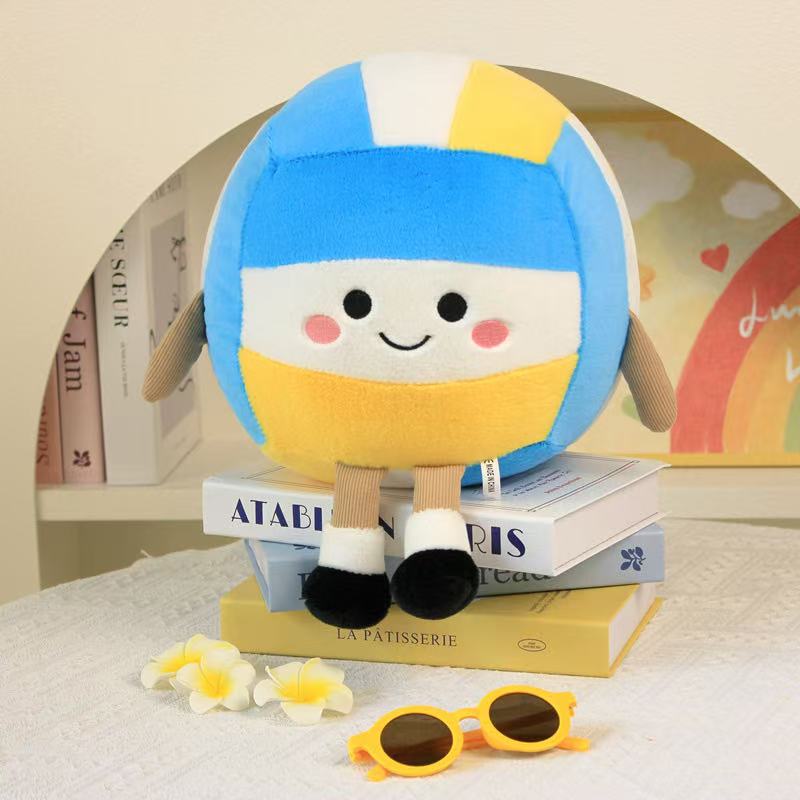 28cm Simulation New Volleyball Doll Pillow Filled with Plush Toys, Cartoon Anime Cute Children's Birthday Gifts, Fun Dolls