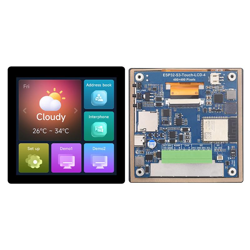 ESP32-S3 Сенсорная ЖК-плата 480x480 Емкостный дисплей 240 МГц Двухъядерный WiFi Bluetooth 16 МБ Flash 8 МБ PSRAM для HMI Умный дом