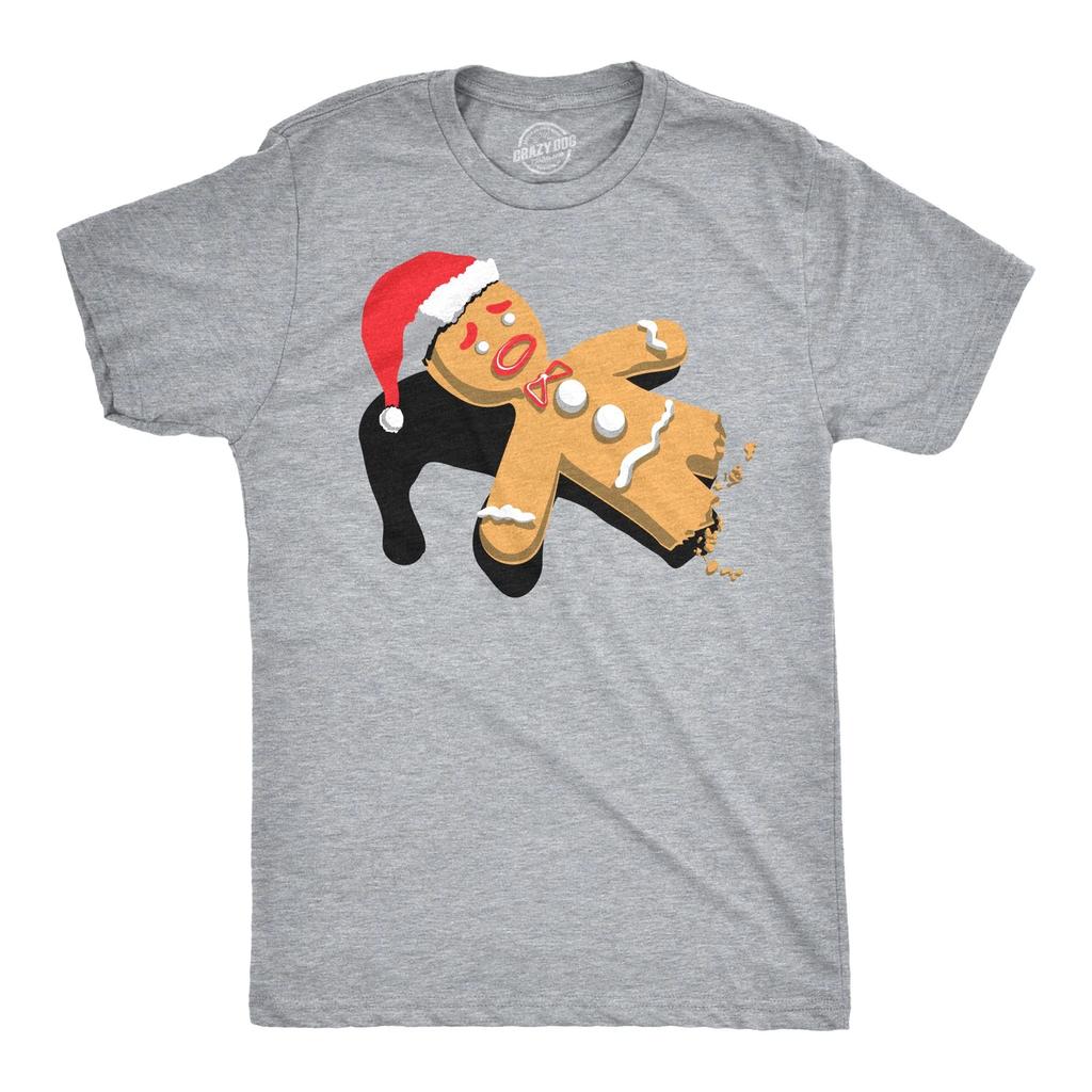 Half-Eaten Gingerbread Man t-shirt Funny Mens Christmas T-Shirts