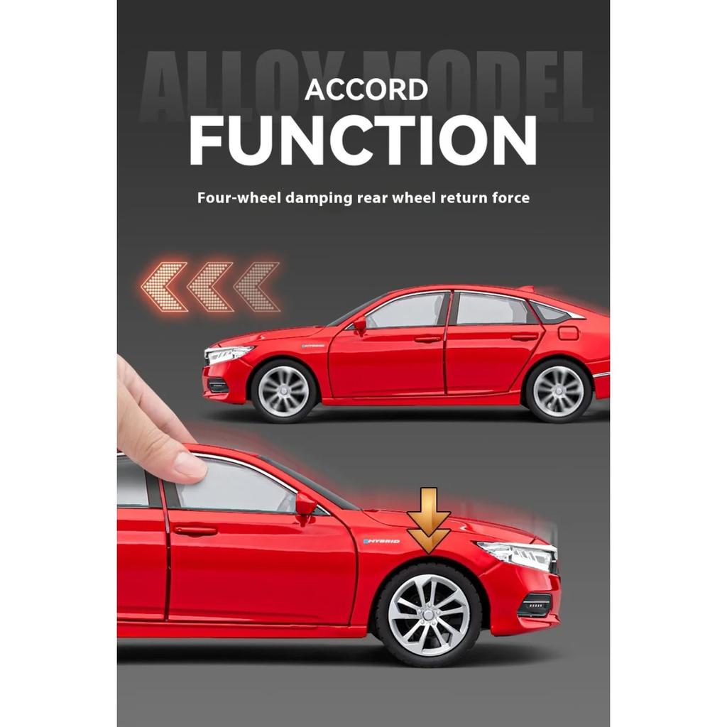 1/24 Honda Accord Лимузин Звук и Свет Сплав Металл Литой Модель Автомобиля Компьютерный Хост DIY Продукт Подарочная Коробка для Парня Праздник