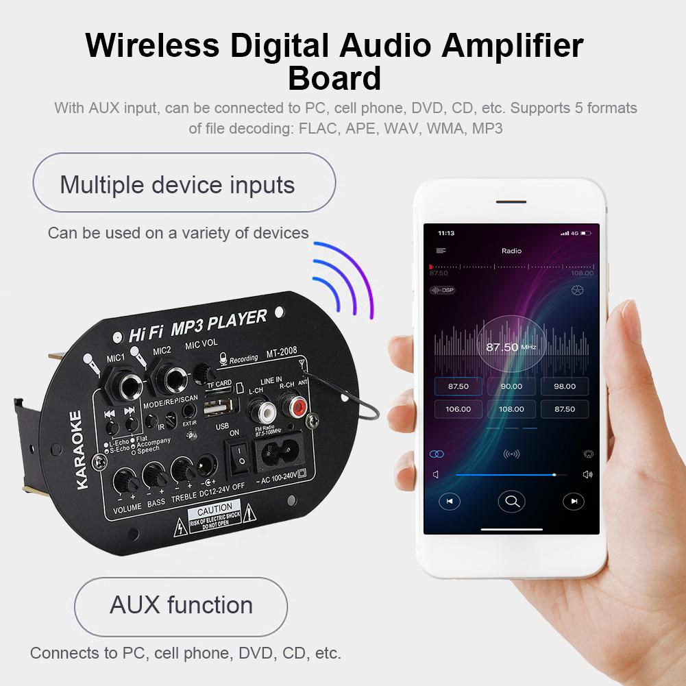 Плата усилителя R # MP3, Bluetooth-совместимая плата цифрового усилителя 120 Вт, сабвуфер