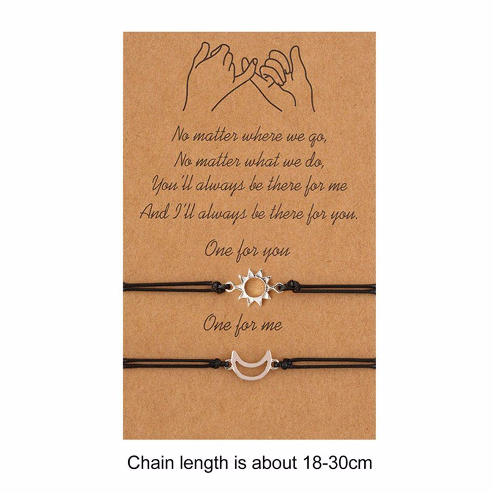 Pendants Moon Sun Zinc Zinc Alloy Hand-woven Bracelets Fashion Jewelry Couple Bracelets Braided Hand Ropes