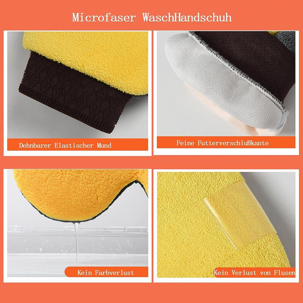 Wash Car Mitt Doublesided Microfiber Glove Scratchfree And Lintfree Wash Mitt Made Of Coral Fleece For Car Care Car Wash Mitt For Stubborn Dirt